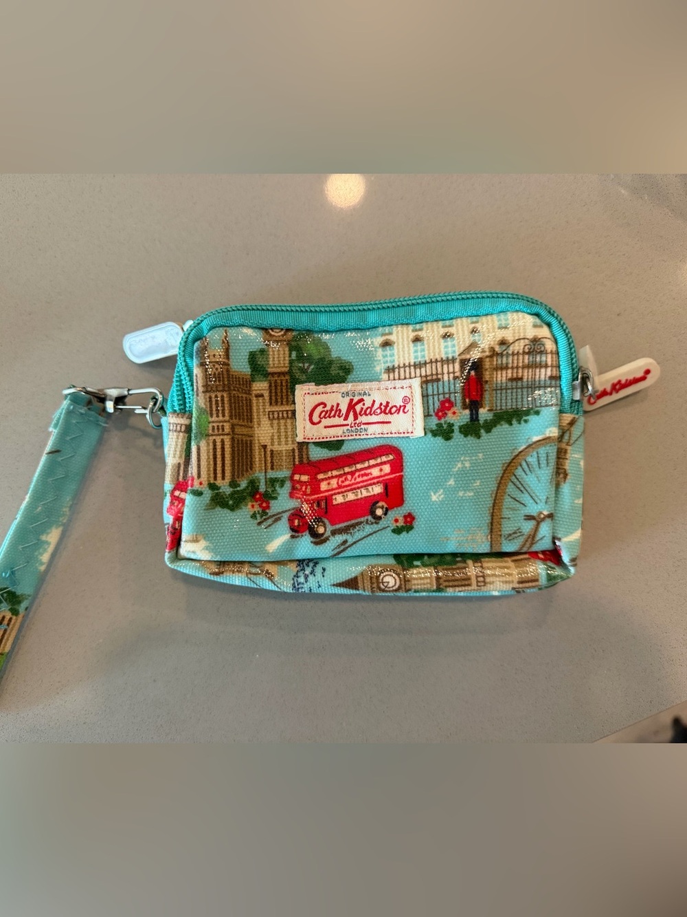 Cath Kidston Turquoise London Print Wristlet Coin Purse
